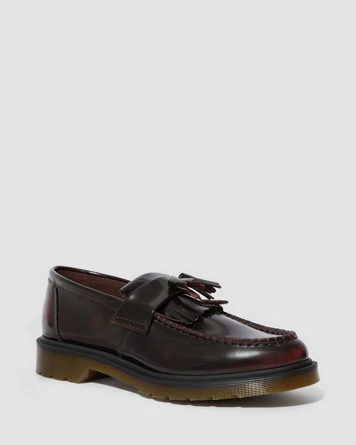 Dr Martens Loafers Dame Burgunder Adrian Arcadia Læder Tassle 0938OBWHV